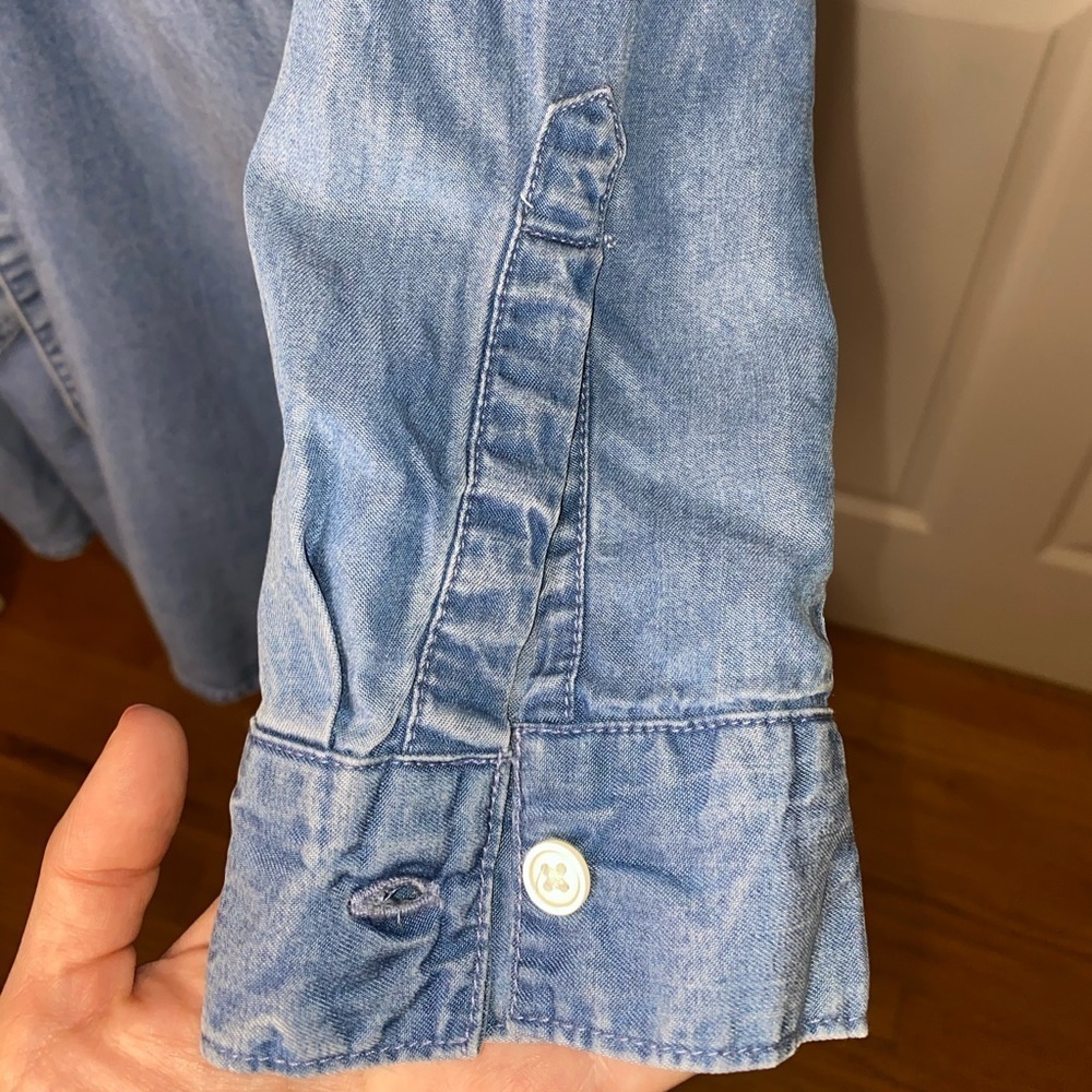 GAP Blue Denim Long Sleeve Jean Dress Size S Y2K Casual - Picture 5 of 7